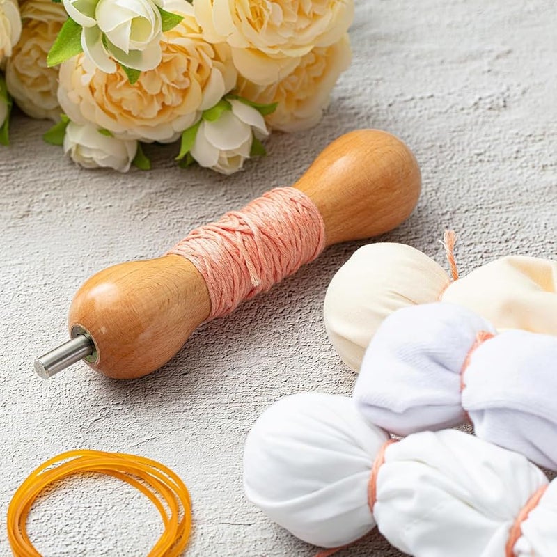 مجموعة صبغ ربطة العنق الخشبية للمبتدئين البالغين، أدوات صبغ الأقمشة المدمجة، حرف يدوية - Image 3